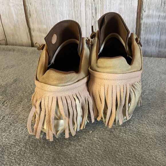 Esse ut Esse Fringe Nude Leather Sneakers Size 37 Made in Italy - Picture 5 of 11